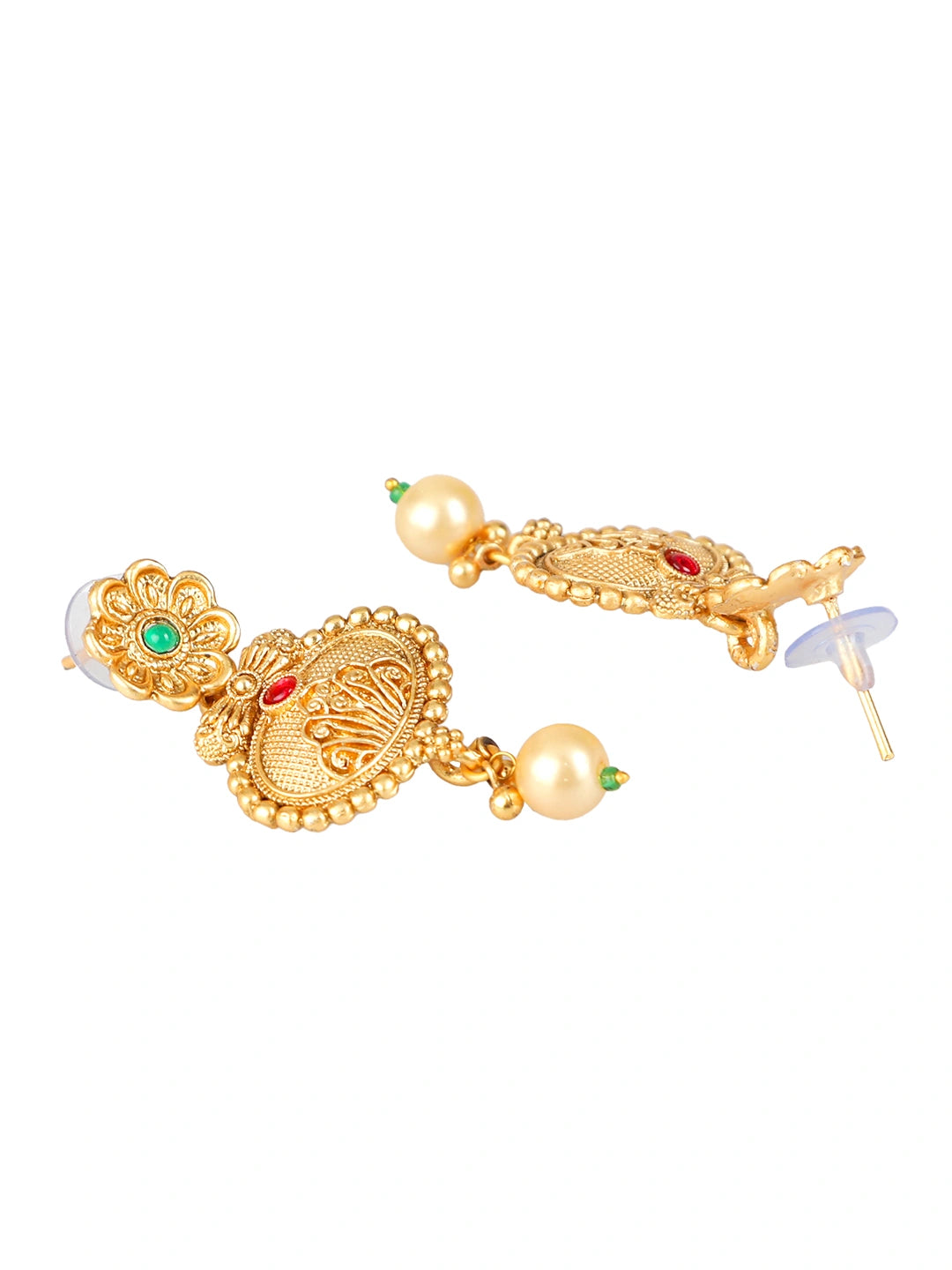 Gold Plated Peacock Kundan Necklace Set